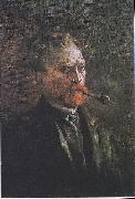 Vincent Van Gogh Self Portrait with Pipe oil painting on canvas